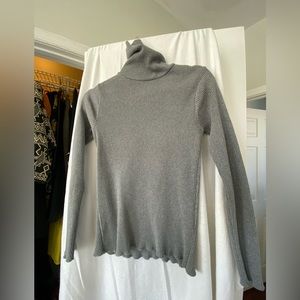 Ribbed Heather Grey turtleneck sweater